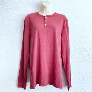 Zella Women's Long Sleeve MEDIUM Shirt Dusty Pink Soft Henley Buttons